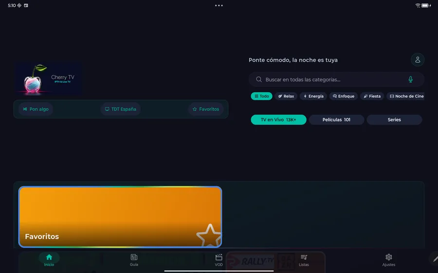 Cherry TV — reproductor IPTV premium con IA on-device — captura del proyecto